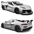 Silver Sports Car With Aerodynamic Design And Red Brake Calipers