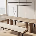 Modern Dining Table and Chair Combination Dining Table Combination 3d model