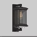 Traditional Wall Lamp With Metal Frame Vertical Striped Glass Emitting Warm Light Mounted On Wall