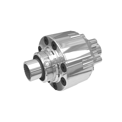 Shiny Silver Mechanical Coupling Component For Industrial Machinery With Threaded Ends And Holes 3d model