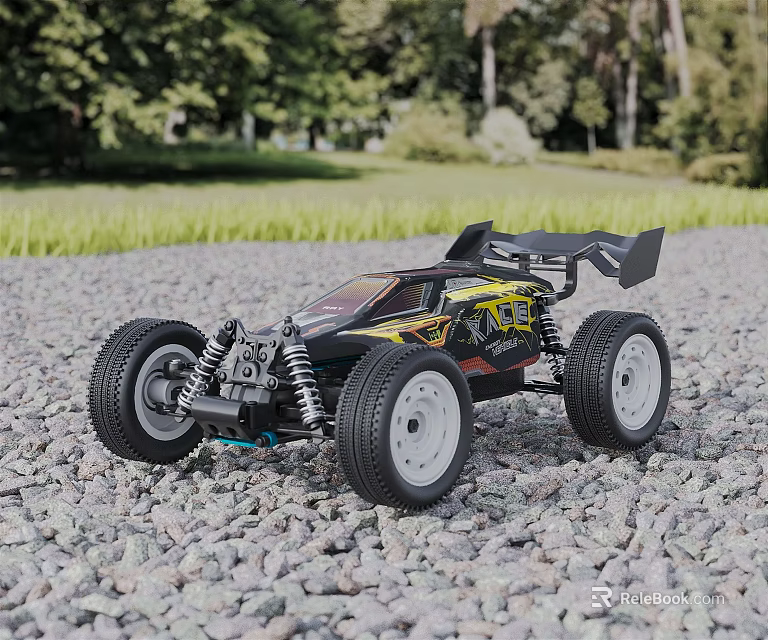 Electric Toy RC Car with Large Wheels and Suspension for Outdoor Gravel Surface Play 3d model 