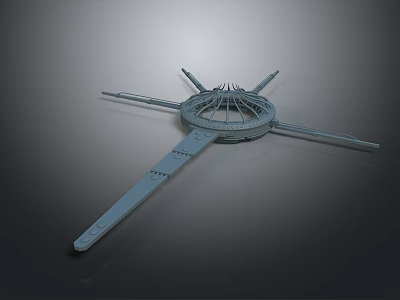 Metallic Circular Structure With Extended Arms 3D Engineering Model Design 3d model