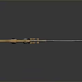 Decorative Shiny Sword With Golden Hilt White Accents And Blue Metallic Blade Design