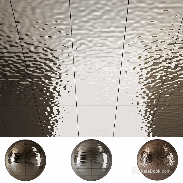 Contemporary Metal Building Components Featuring Wavy Texture Panels And Spherical Elements 3d model 