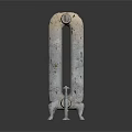 Vintage Old Cast Iron Radiator With Rusted Surface And Multiple Fins