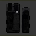 Two Black Weapon Magazines With Different Sizes And Textured Surface Design 3d model