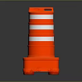 Orange Traffic Barrel With White Reflective Stripes Square Base Durable Plastic For Road Safety