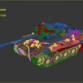 Military Tank With Greenery Camouflage And Details