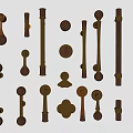 Modern Brass And Wooden Cabinet Handles In Gold Brown Tones With Various Designs