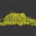 Wooden and Stone Tree Stump Adorned With Green Moss Small Plants and Natural Texture