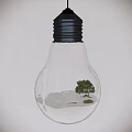 Modern pendant empty bulb 3d model