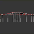 Landscape Featuring Infinite Symbol Shaped Black Track With Red White Edges And White Pillars