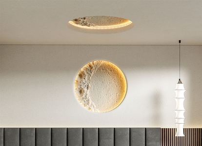 Modern wall lamp handmade gypsum moon lamp 3d model