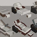 Comfortable Massage Beds with Various Designs Neutral Colors and Footrests for Relaxation and Spa Settings