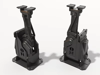 Industrial Equipment Black Metal Support Frames Two Heavy Duty with Stable Base for Mechanical Applications 3d model