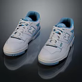White And Blue Lace Up Casual Sneakers With Stylish Design And Comfortable Fit
