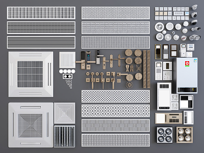 Modern air outlet hardware parts 3d model