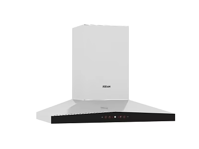 AUX White Range Hood With Black Control Panel For Modern Kitchen Appliance 3d model
