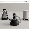 Modern Kitchen Appliances Featuring Electric Kettles In Black Silver And White Designs