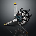 Car Alternator Structure With Fan Blades Metal Components And Coils 3d model
