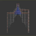 Construction Scaffolding Equipment Featuring Red White Metal Frame And Safety Support Structure