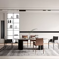 Modern Restaurant Dining Table and Chair 3d model