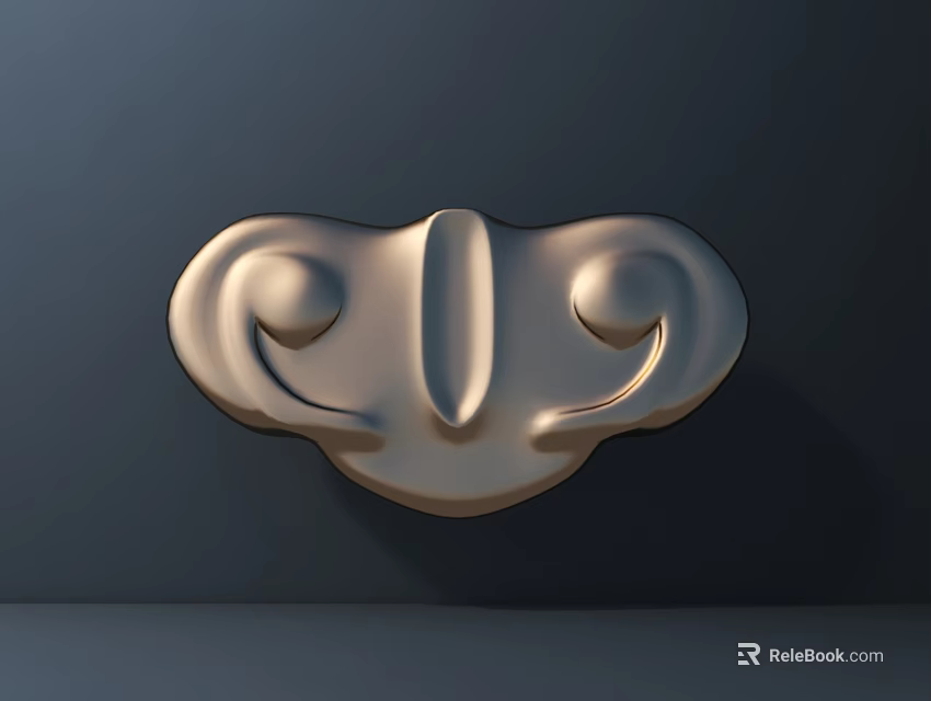 Unique Metallic Symmetrical Hardware Accessory For Furniture And Cabinet Decoration 3d model 