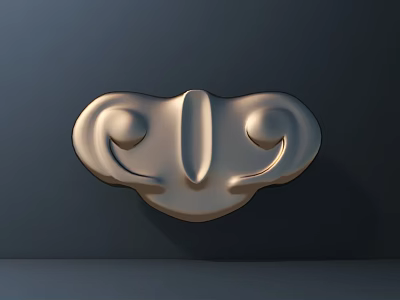 Unique Metallic Symmetrical Hardware Accessory For Furniture And Cabinet Decoration 3d model