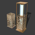 Decorative Outdoor Lights With Metal Hollow Design Transparent Shade And Different Heights