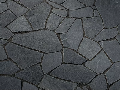 Dark Irregular Natural Slate Stone Ground Surface With Unique Pattern And Texture 3d model