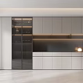 Modern Wine Cabinet Design Featuring Glass Door Built-in Lighting and Sleek Cabinet Combination