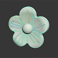 White Flower Shaped Carved Decorative Ornament With Intricate Petal Patterns and Central Circular Detail
