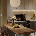 Modern Kitchen Interior With Gray Cabinets White Countertop And Recessed Lighting