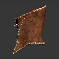 Copper Colored Ancient Weapon With Sharp Spikes And Metallic Surface Structure Design