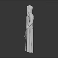 Gray Long Hooded Robe With Loose Fit Design For Fashion Apparel