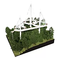 Landscape plank road bird watching platform observation platform science popularization platform observation platform wooden platform 3d model