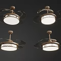 Modern Ceiling Fan Lights With Metal Frame And Glass Shade Design