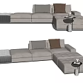 Modern corner sofa multiplayer sofa 3d model