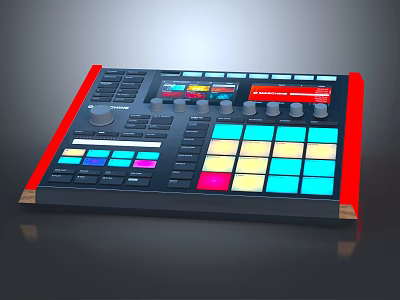 Colorful Electronic Music Instrument Art Tools Controller With Pads Knobs And Display For Creative Use 3d model