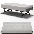 Modern Gray Tufted Chaise Lounge With Black Metal Legs And Comfortable Design