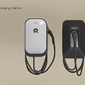 Public Electric Vehicle Charging Station Wall Mounted Units With Charging Cables