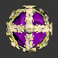 Ornate Purple Crown With Gold Decorations And Colorful Gems As Home Decor Item
