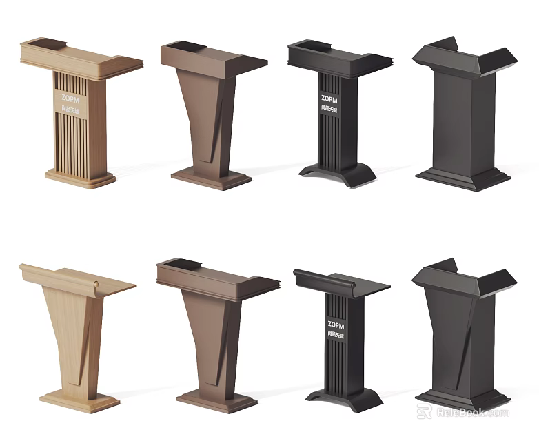 Functional Podium With Multiple Modern Styles And Different Color Options For Versatile Use 3d model 