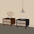 Modern bedside table bedside chandelier 3d model