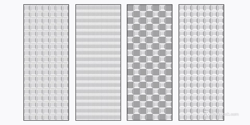 Modern Decorative Wall Design With Various Geometric Patterns And Textured Finishes 3d model