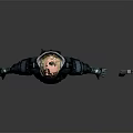 Advanced Futuristic Female Character In Tactical Tech Armor With Blue Accents And Handgun