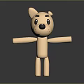 Cute Cartoon Puppy Doll with Light Brown Color and Extended Arms Legs