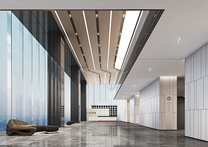 Modern Hall Office Lobby Hall 3d model