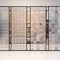 Modern partition glass brick partition 3d model