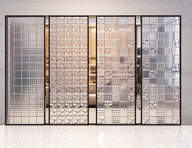 Modern partition glass brick partition 3d model